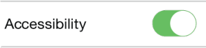 Toggle user interface element with "Accessibility" label